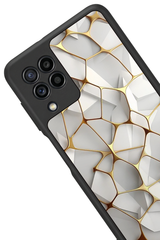 Samsung Galaxy M22 Uyumlu Mermer Marble Tasarımlı Glossy Premium Kılıf
