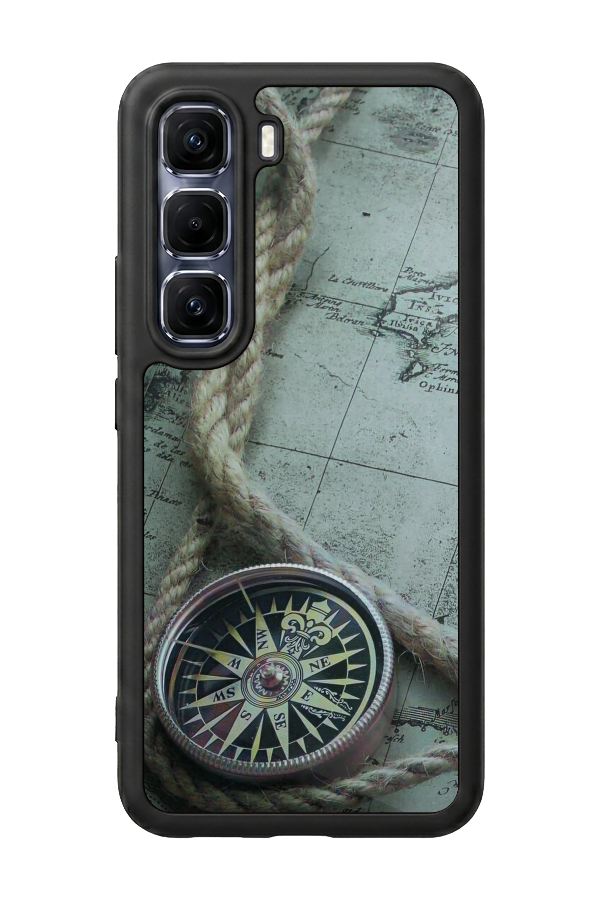 Infinix Hot 60 Pro Plus Uyumlu Pusula Tasarımlı Glossy Premium Kılıf