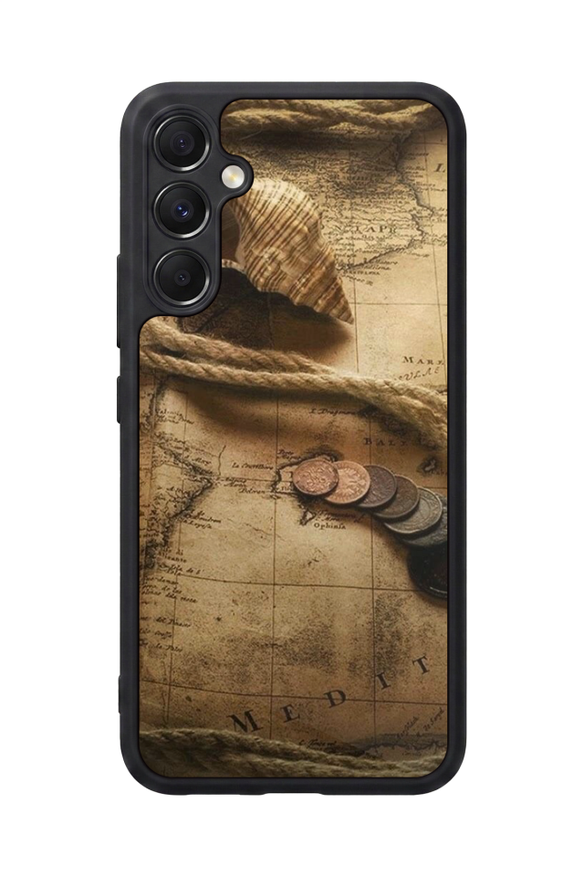Samsung Galaxy A34 Uyumlu Pusula Tasarımlı Glossy Premium Kılıf