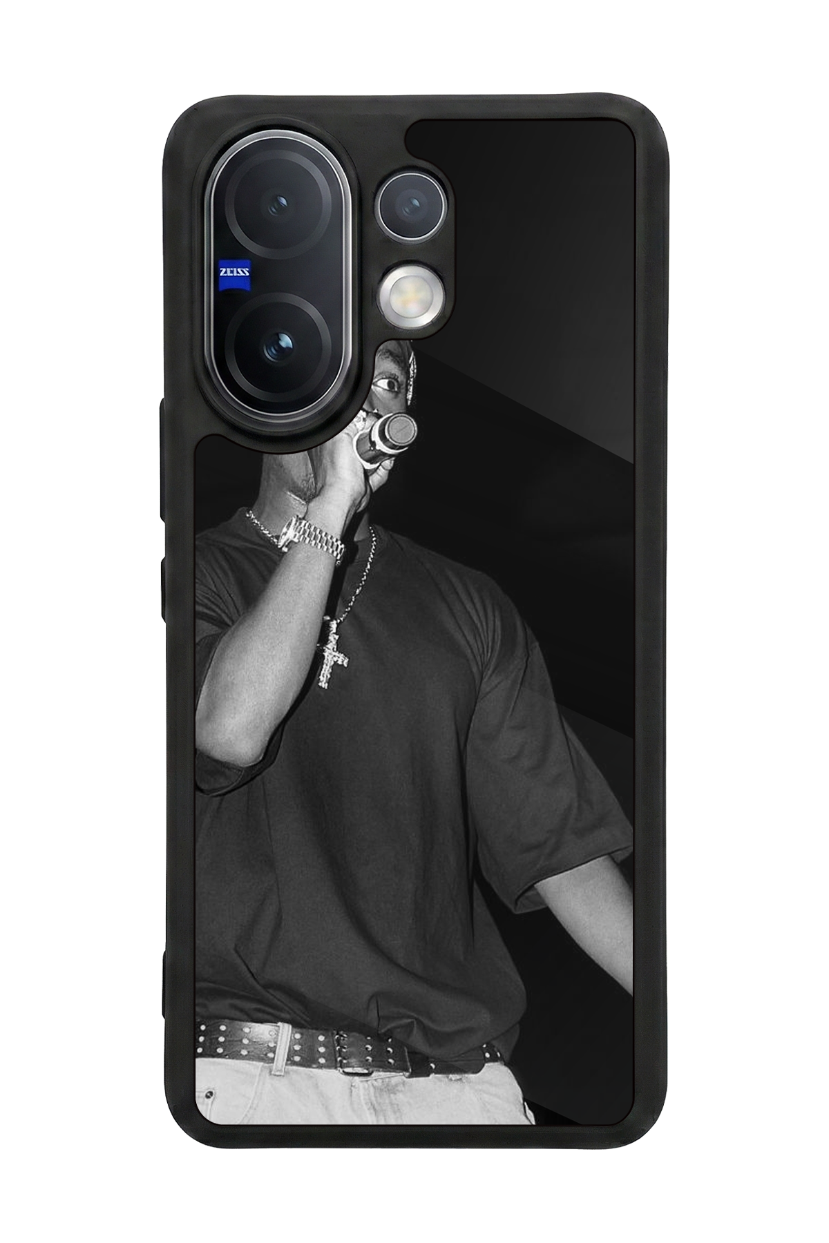 Vivo V60 Uyumlu Tupac Tasarımlı Glossy Premium Kılıf