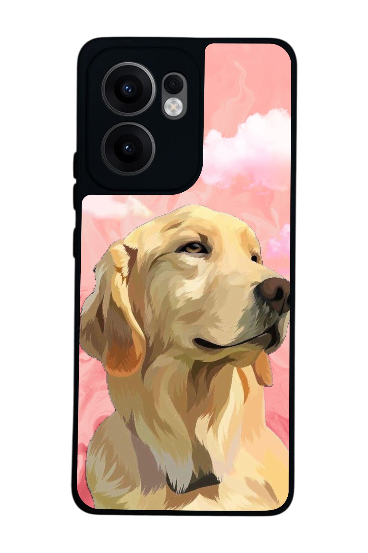 Oppo Reno 13F Uyumlu Golden Kopek Tasarımlı Glossy Premium Kılıf