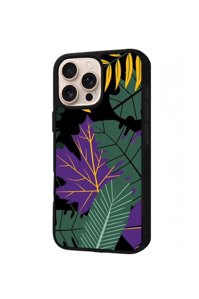 iPhone 15 Pro Uyumlu Botanik Tasarımlı Glossy Premium Kılıf
