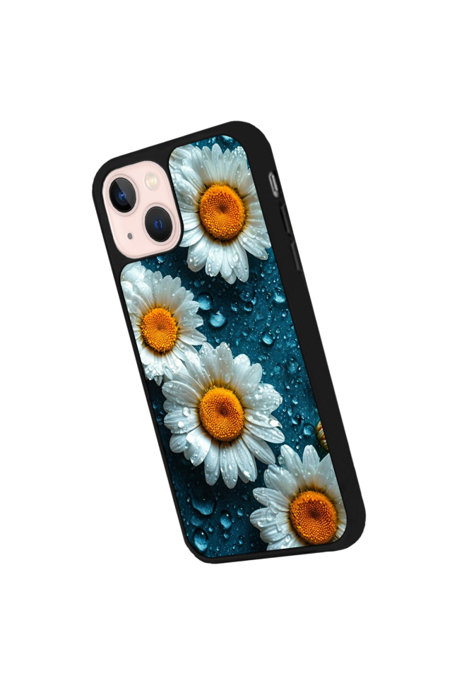 iPhone 13/14 Uyumlu Cicek Tasarımlı Glossy Premium Kılıf