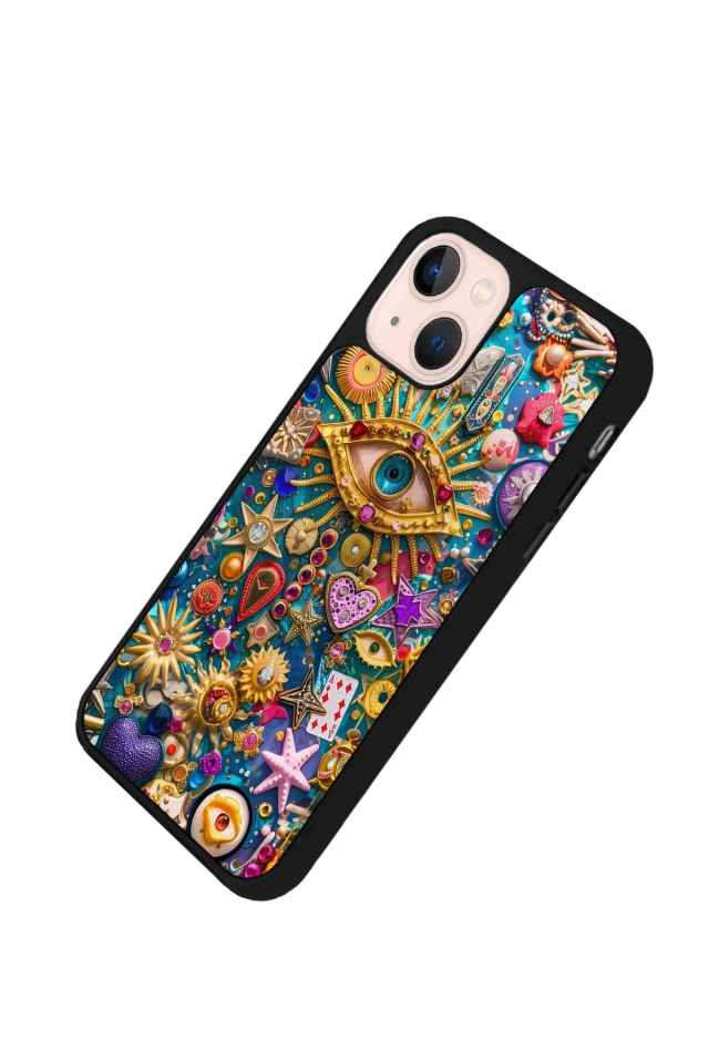 iPhone 15 Uyumlu Göz Tasarımlı Glossy Premium Kılıf