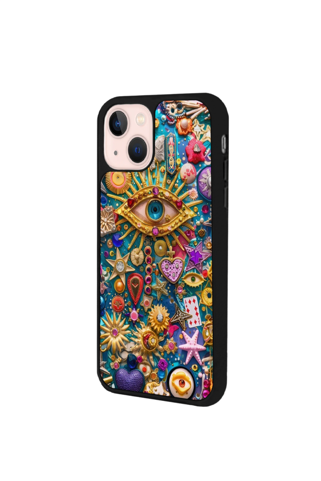 iPhone 15 Uyumlu Göz Tasarımlı Glossy Premium Kılıf
