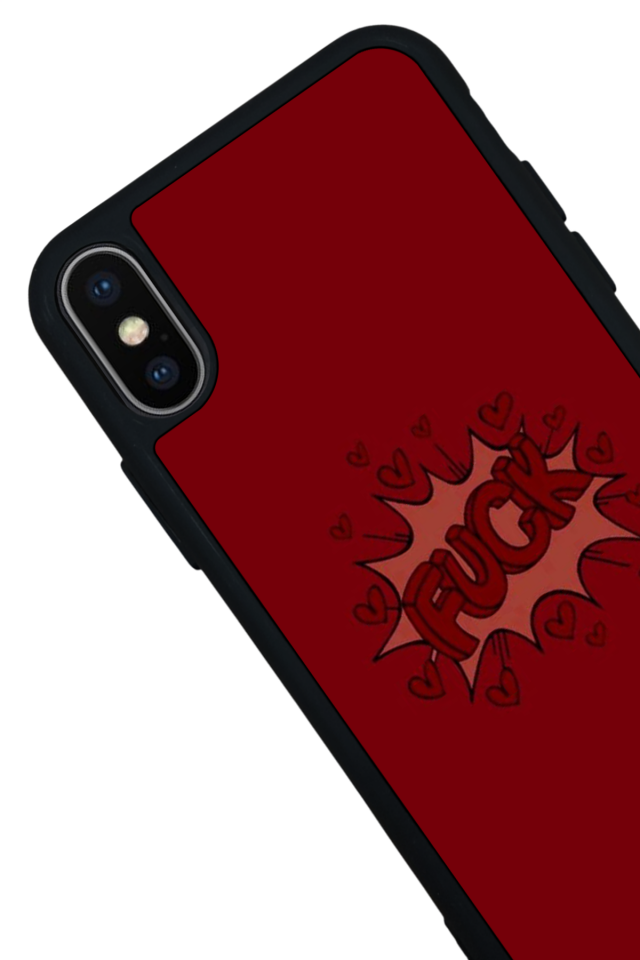 iPhone X/ XS Uyumlu Kalp Love Tasarımlı Glossy Premium Kılıf