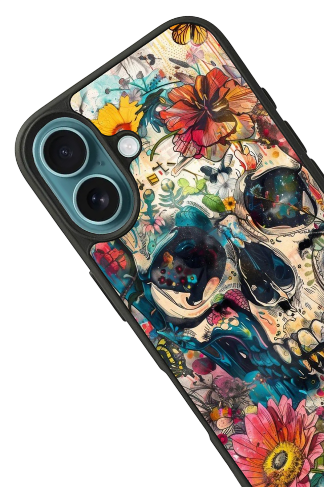 iPhone 16 Plus Uyumlu KuruKafa Tasarımlı Glossy Premium Kılıf