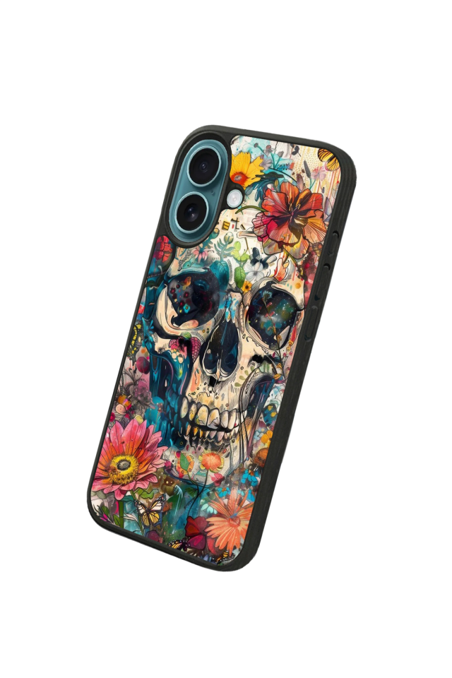 iPhone 16 Plus Uyumlu KuruKafa Tasarımlı Glossy Premium Kılıf