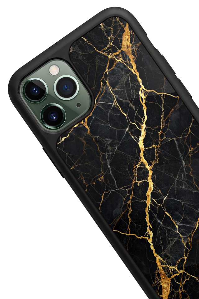 iPhone 11 Pro Uyumlu Mermer Marble Tasarımlı Glossy Premium Kılıf