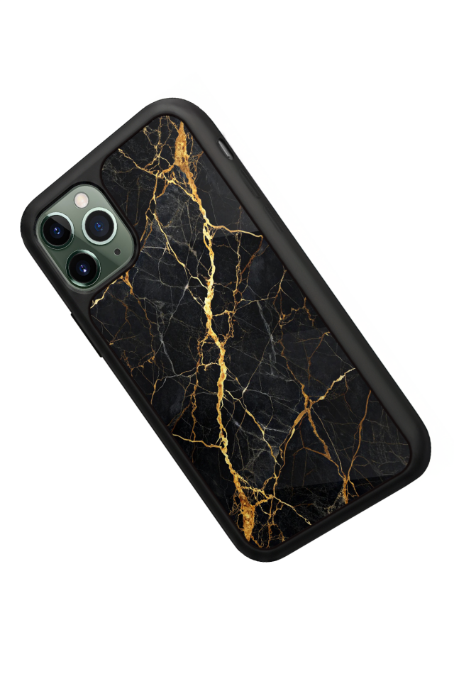 iPhone 11 Pro Uyumlu Mermer Marble Tasarımlı Glossy Premium Kılıf