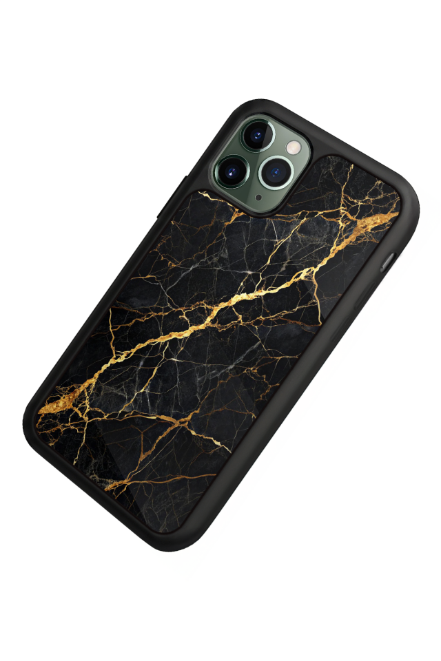 iPhone 11 Pro Uyumlu Mermer Marble Tasarımlı Glossy Premium Kılıf