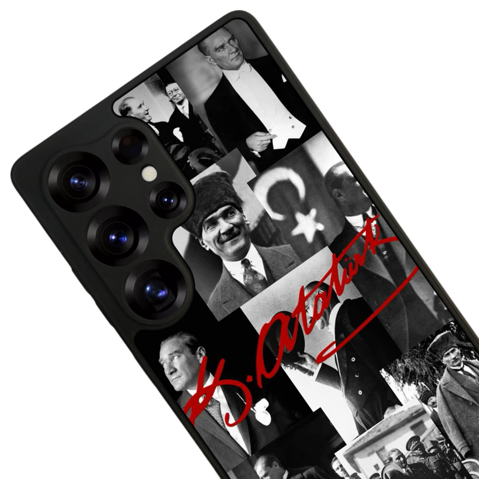 Samsung Galaxy S25 Ultra Uyumlu Mustafa Kemal Ataturk Tasarımlı Glossy Premium Kılıf