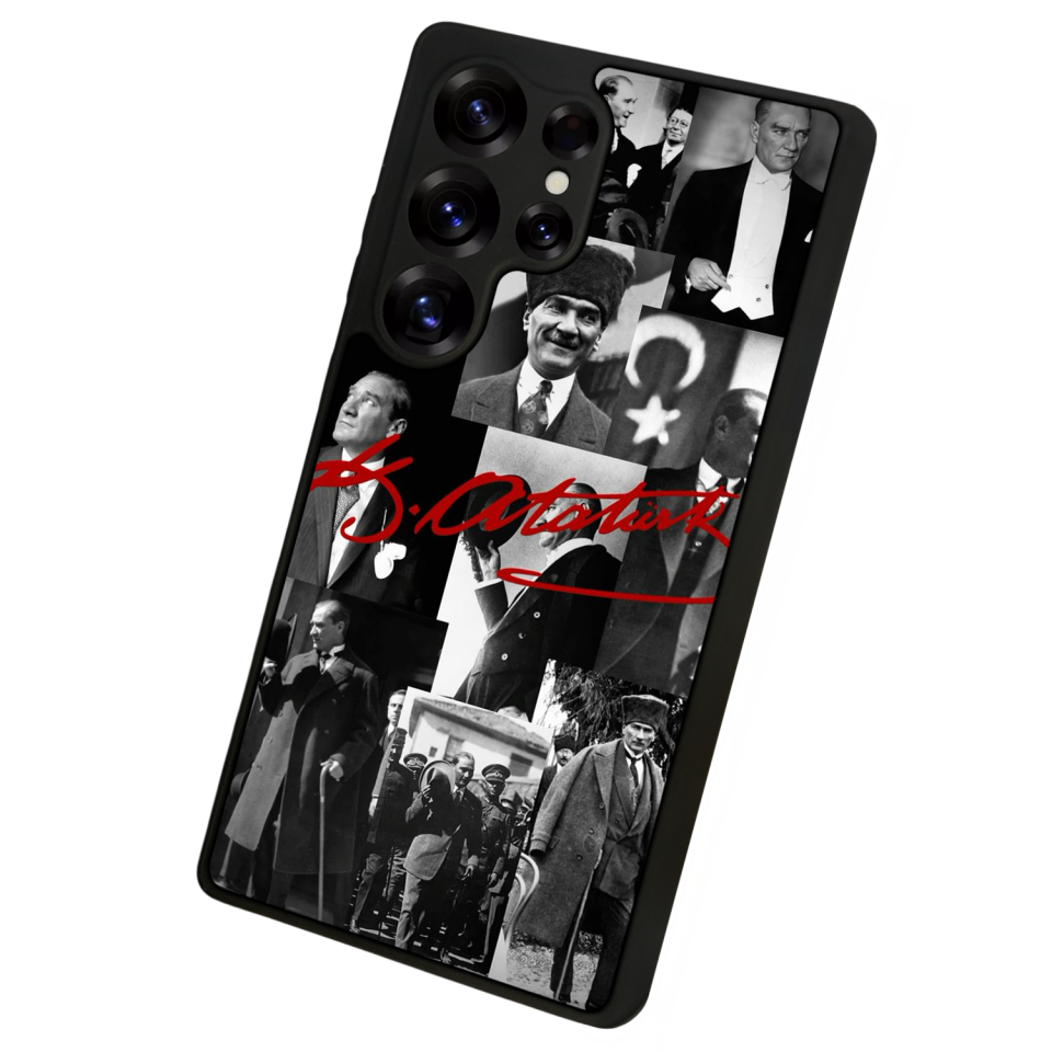 Samsung Galaxy S25 Ultra Uyumlu Mustafa Kemal Ataturk Tasarımlı Glossy Premium Kılıf