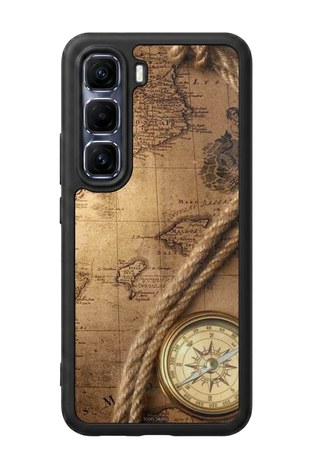 Infinix Hot 60 Pro Plus Uyumlu Pusula Tasarımlı Glossy Premium Kılıf