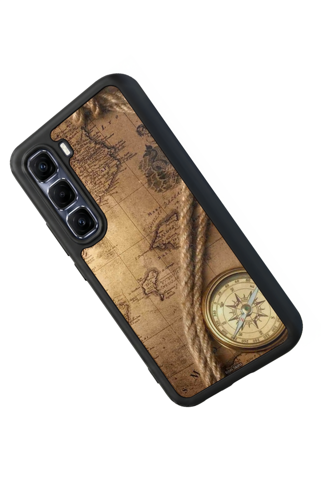 Infinix Hot 60 Pro Plus Uyumlu Pusula Tasarımlı Glossy Premium Kılıf