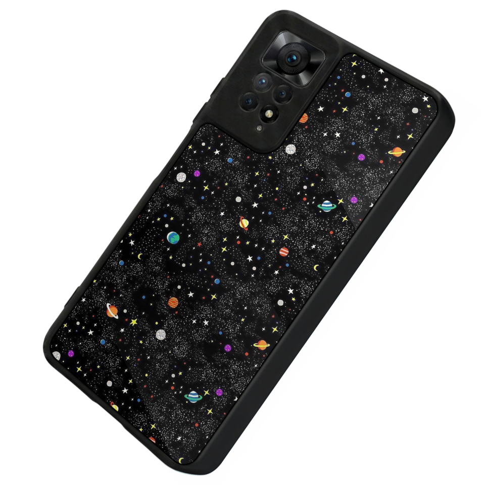 Xiaomi Redmi Note 11 Pro Uyumlu Uzay Tasarımlı Glossy Premium Kılıf