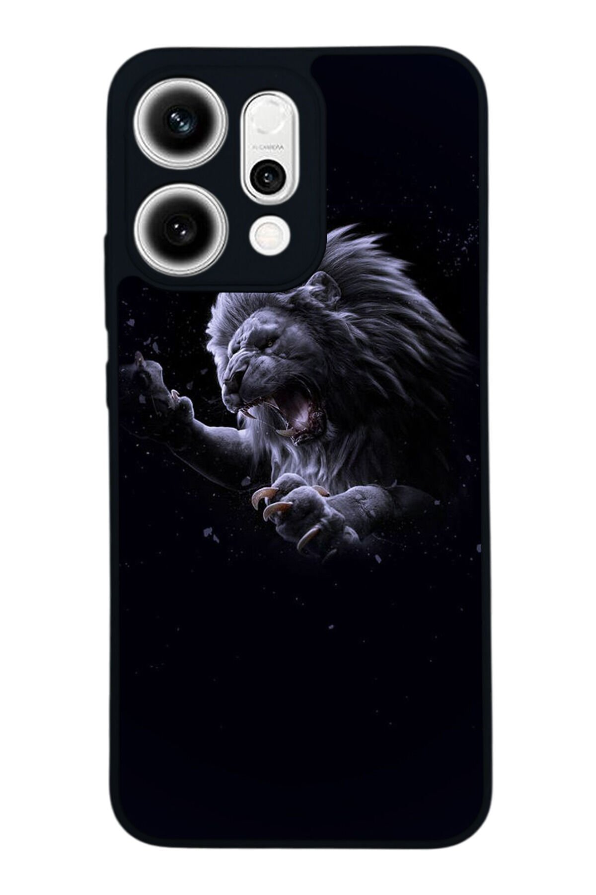 Oppo Reno 14 Uyumlu Aslan Tasarımlı Glossy Premium Kılıf