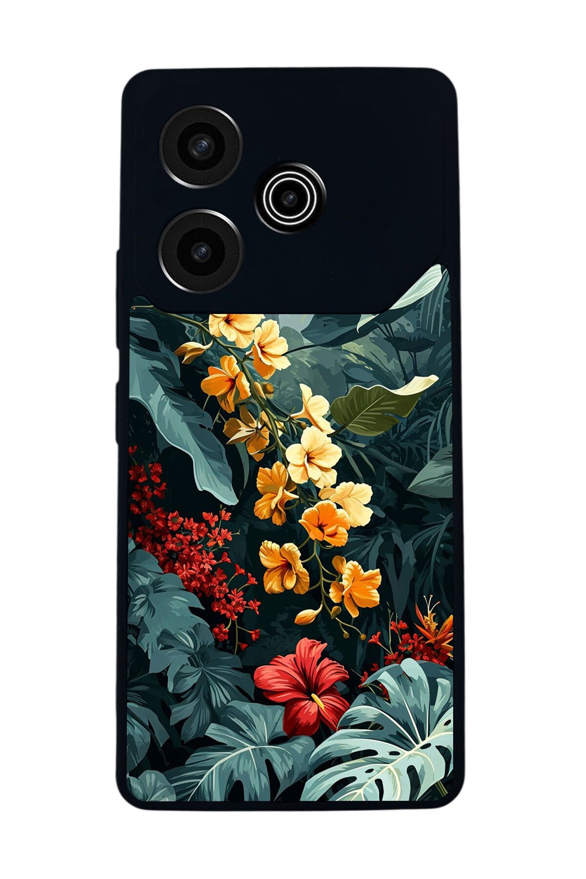 Tecno Pova 6 Uyumlu Botanik Tasarımlı Glossy Premium Kılıf