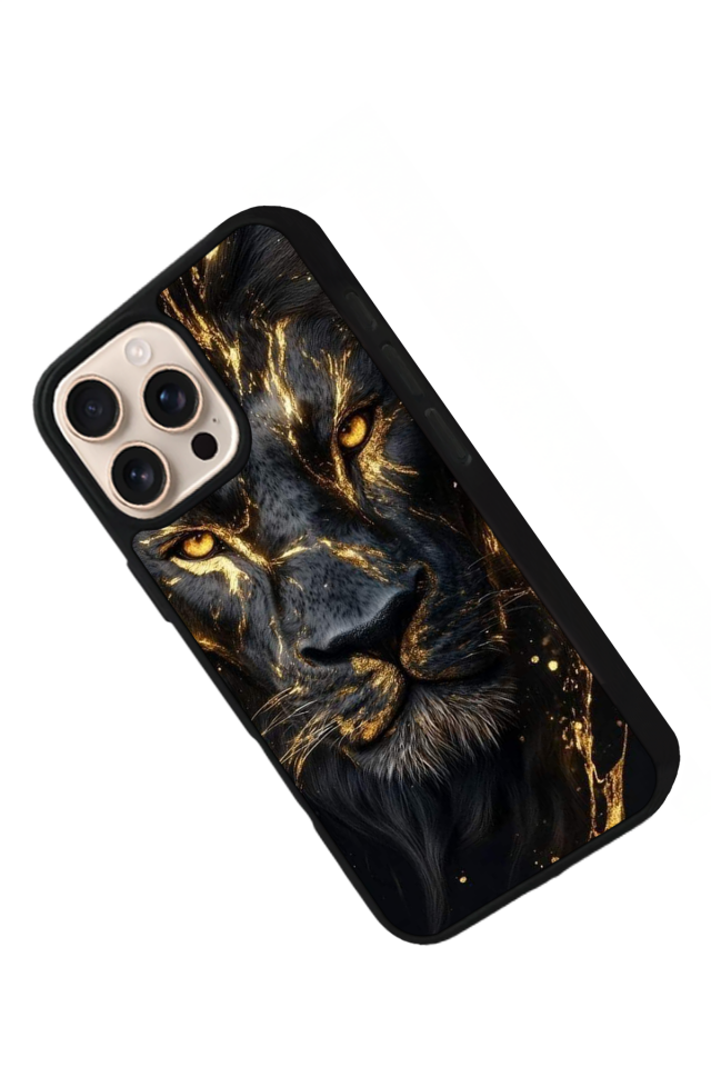 iPhone 16 Pro Max Uyumlu Aslan Tasarımlı Glossy Premium Kılıf