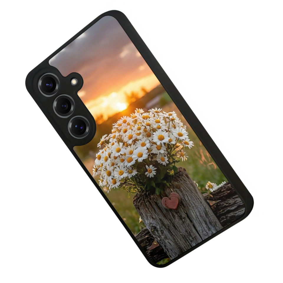 Samsung Galaxy S25 Uyumlu Cicek Tasarımlı Glossy Premium Kılıf