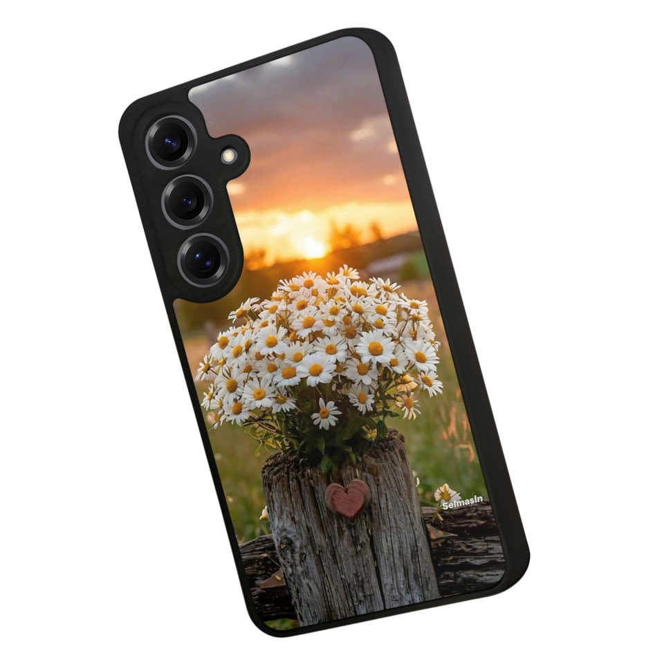 Samsung Galaxy S25 Uyumlu Cicek Tasarımlı Glossy Premium Kılıf