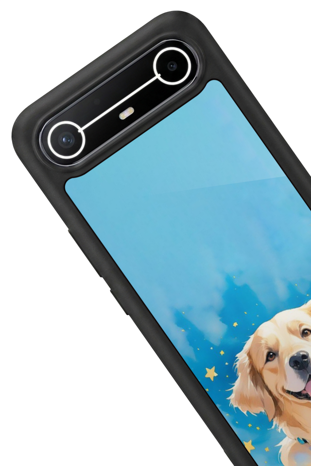Tecno Spark Slim 5G Uyumlu Golden Kopek Tasarımlı Glossy Premium Kılıf