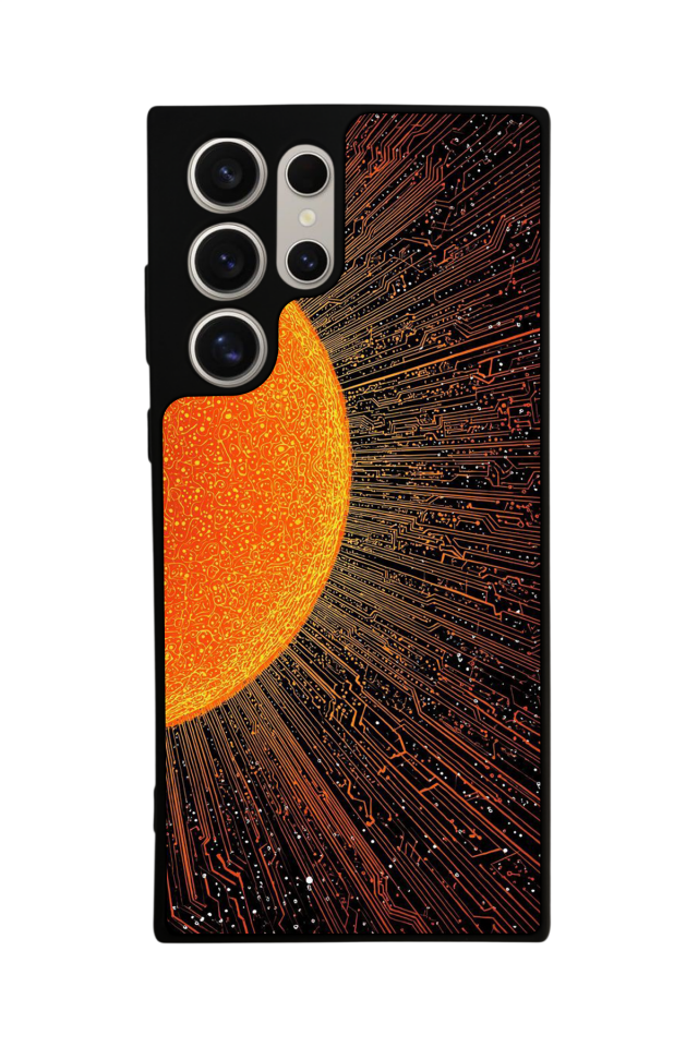 Samsung Galaxy S24 Ultra Uyumlu Güneş Tasarımlı Glossy Premium Kılıf