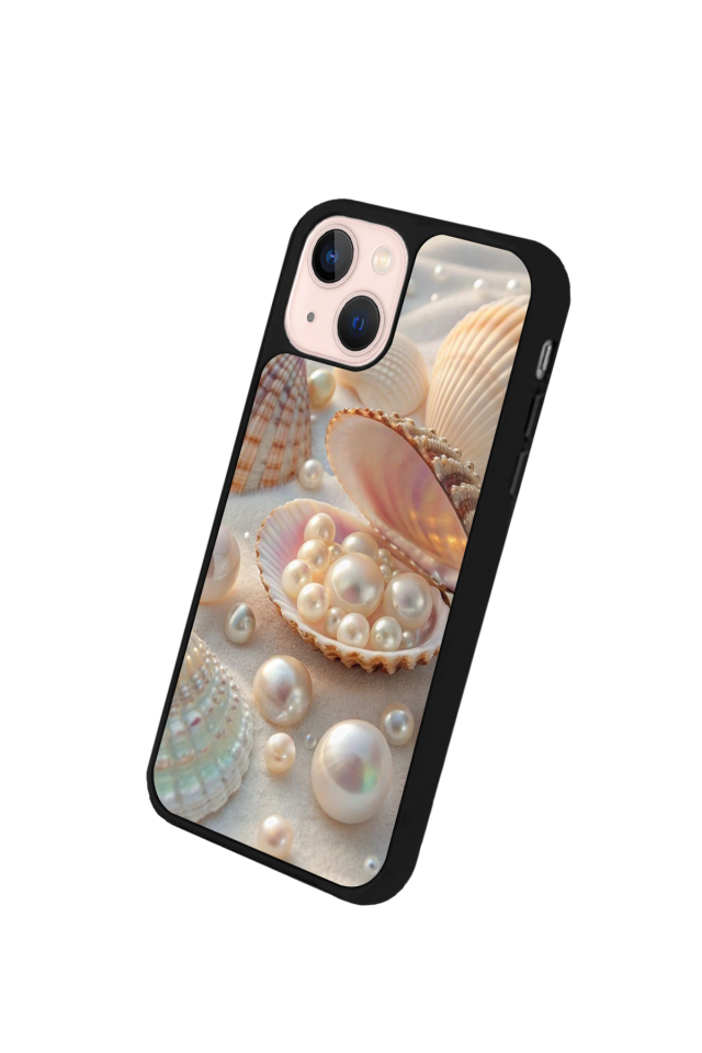 iPhone 13 Mini Uyumlu  İnci Tasarımlı Glossy Premium Kılıf