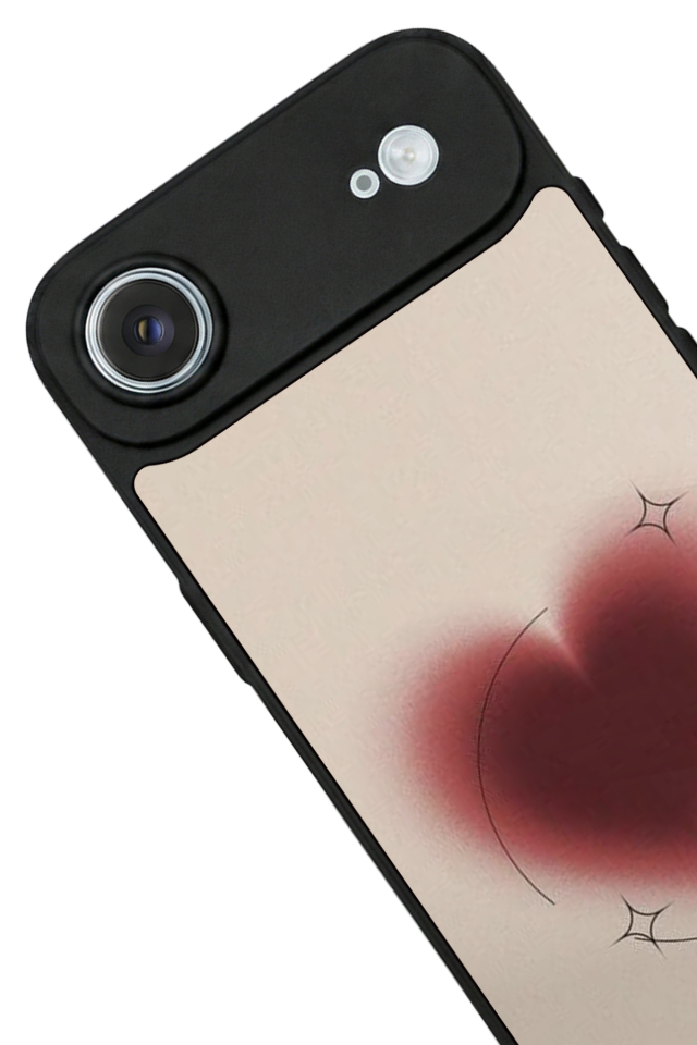 iPhone 17 Air Uyumlu Kalp Love Tasarımlı Glossy Premium Kılıf