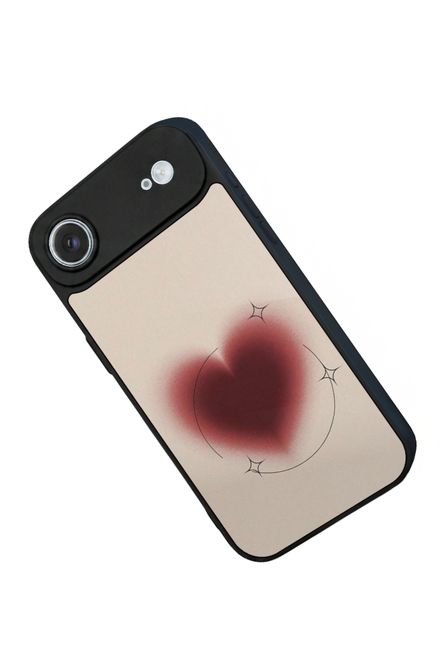 iPhone 17 Air Uyumlu Kalp Love Tasarımlı Glossy Premium Kılıf