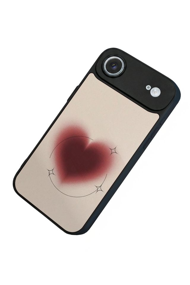 iPhone 17 Air Uyumlu Kalp Love Tasarımlı Glossy Premium Kılıf