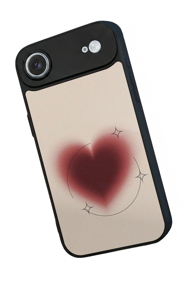 iPhone 17 Air Uyumlu Kalp Love Tasarımlı Glossy Premium Kılıf