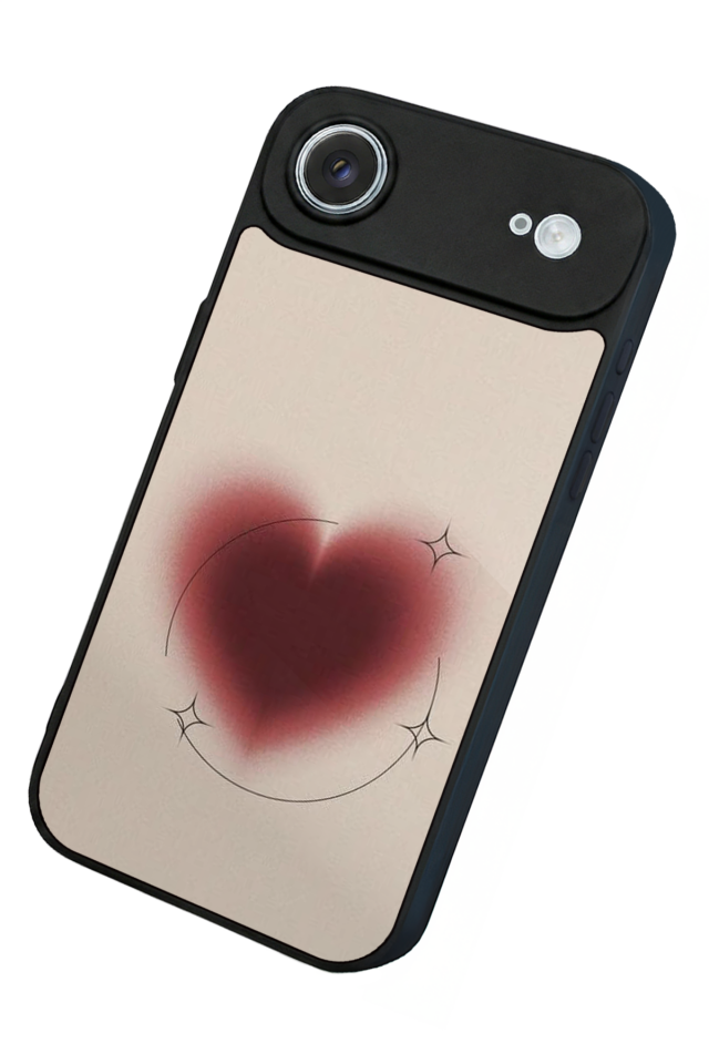 iPhone 17 Air Uyumlu Kalp Love Tasarımlı Glossy Premium Kılıf