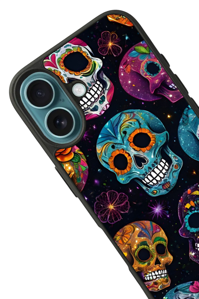 iPhone 16 Plus Uyumlu KuruKafa Tasarımlı Glossy Premium Kılıf