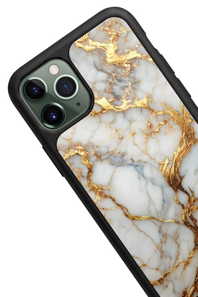 iPhone 11 Pro Uyumlu Mermer Marble Tasarımlı Glossy Premium Kılıf