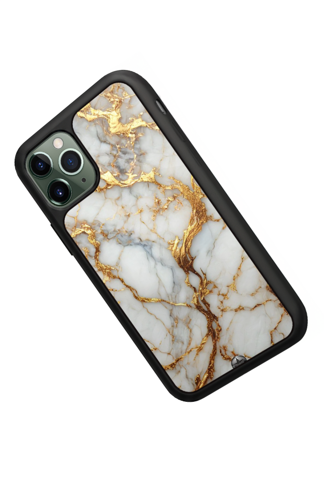 iPhone 11 Pro Uyumlu Mermer Marble Tasarımlı Glossy Premium Kılıf
