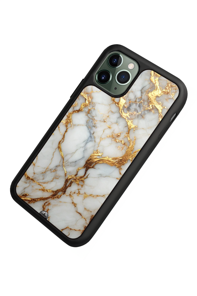 iPhone 11 Pro Uyumlu Mermer Marble Tasarımlı Glossy Premium Kılıf