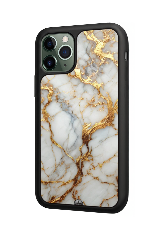 iPhone 11 Pro Uyumlu Mermer Marble Tasarımlı Glossy Premium Kılıf