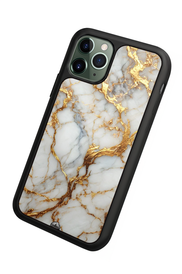 iPhone 11 Pro Uyumlu Mermer Marble Tasarımlı Glossy Premium Kılıf