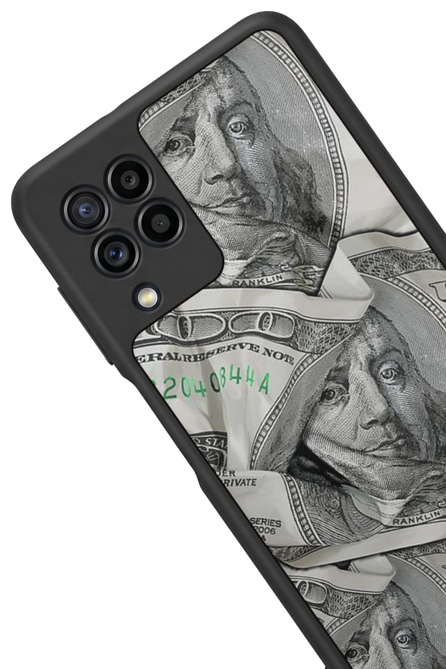 Samsung Galaxy M32 Uyumlu Money Para Tasarımlı Glossy Premium Kılıf