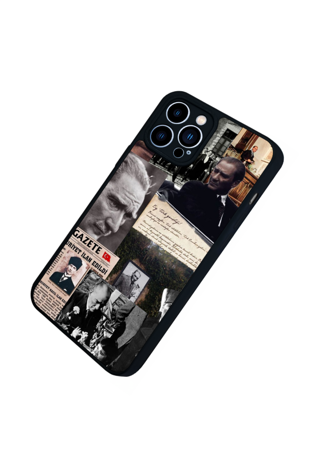 iPhone 12 Pro Max Uyumlu Mustafa Kemal Ataturk Tasarımlı Glossy Premium Kılıf