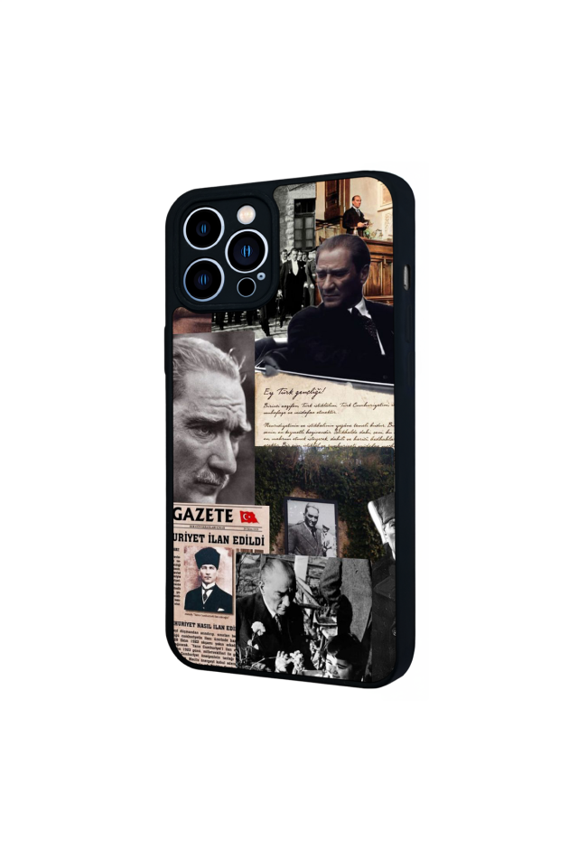 iPhone 12 Pro Max Uyumlu Mustafa Kemal Ataturk Tasarımlı Glossy Premium Kılıf