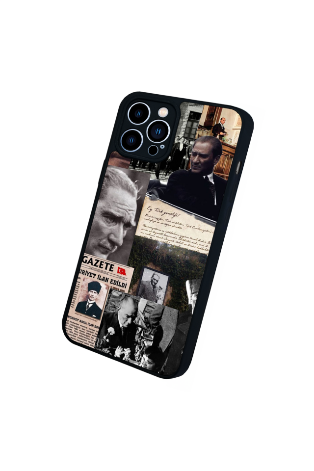 iPhone 12 Pro Max Uyumlu Mustafa Kemal Ataturk Tasarımlı Glossy Premium Kılıf
