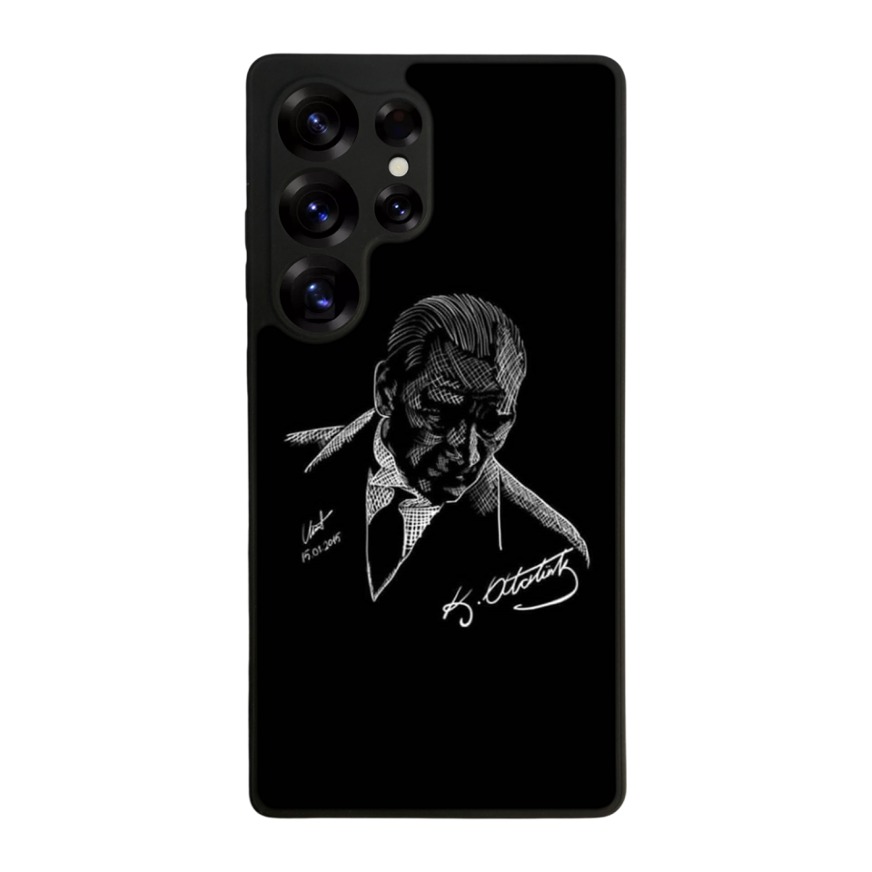 Samsung Galaxy S25 Ultra Uyumlu Mustafa Kemal Ataturk Tasarımlı Glossy Premium Kılıf