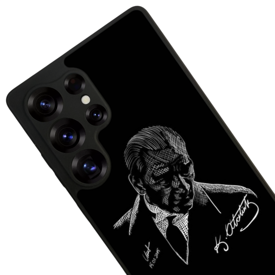 Samsung Galaxy S25 Ultra Uyumlu Mustafa Kemal Ataturk Tasarımlı Glossy Premium Kılıf