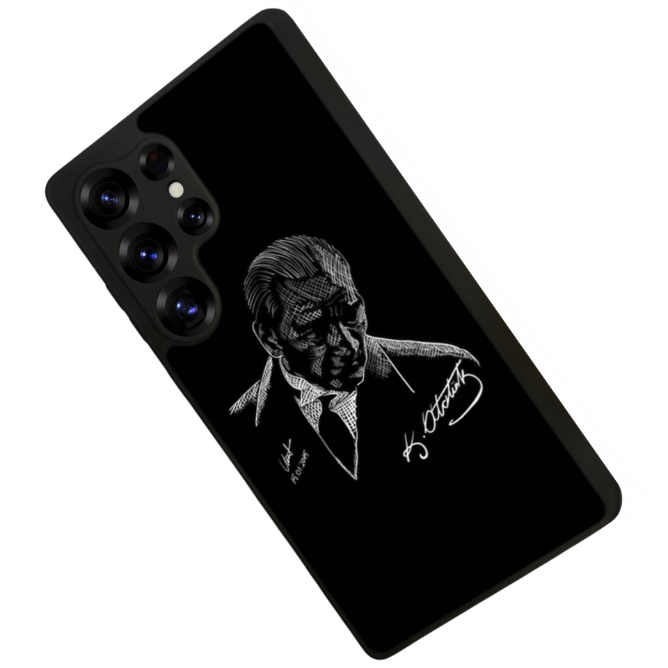 Samsung Galaxy S25 Ultra Uyumlu Mustafa Kemal Ataturk Tasarımlı Glossy Premium Kılıf