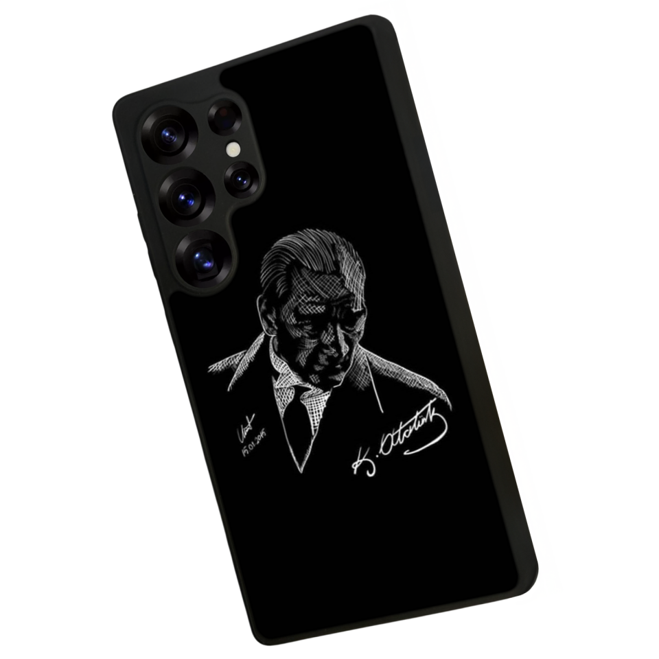 Samsung Galaxy S25 Ultra Uyumlu Mustafa Kemal Ataturk Tasarımlı Glossy Premium Kılıf