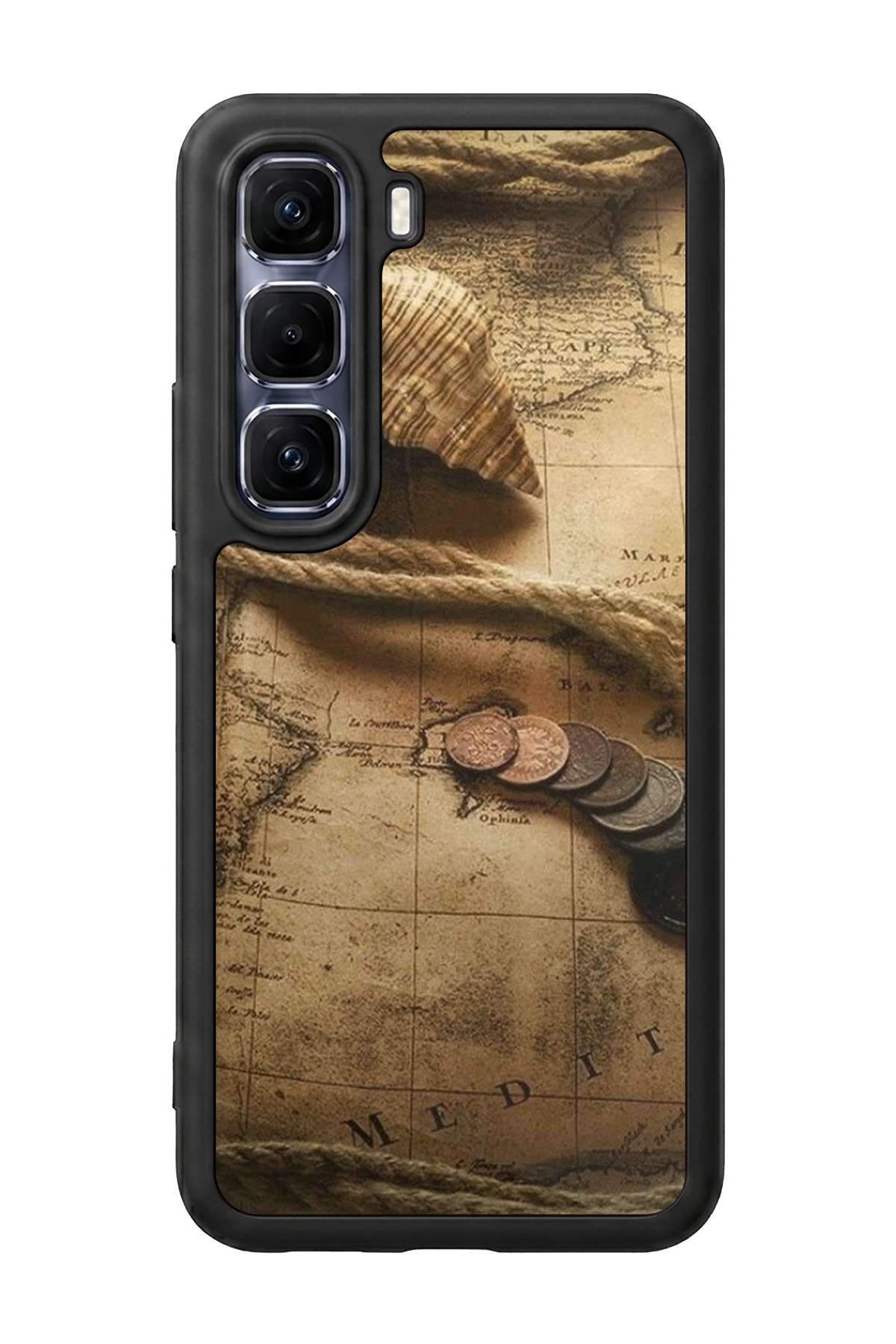 Infinix Hot 60 Pro Plus Uyumlu Pusula Tasarımlı Glossy Premium Kılıf