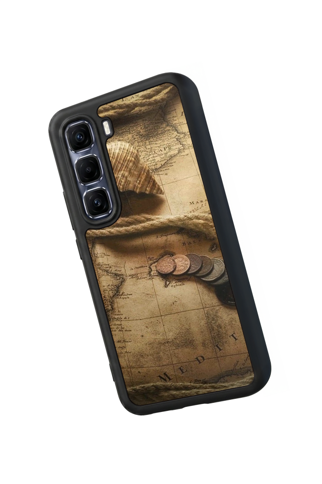 Infinix Hot 60 Pro Plus Uyumlu Pusula Tasarımlı Glossy Premium Kılıf