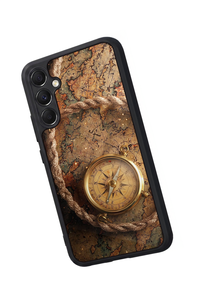 Samsung Galaxy A34 Uyumlu Pusula Tasarımlı Glossy Premium Kılıf